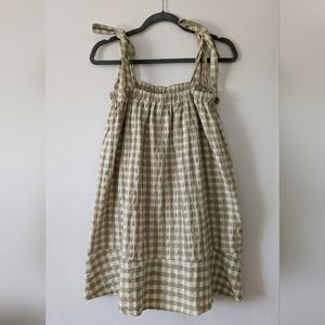 Rylee + Cru gingham shoulder tie mini dress